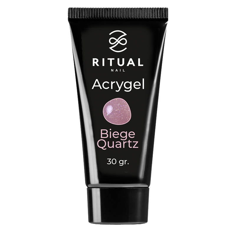 Acrygel Biege Quartz Gel acrilico rosa cipria con paillettes 30gr